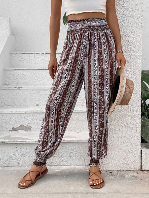 Ethnic high waist printed trousers