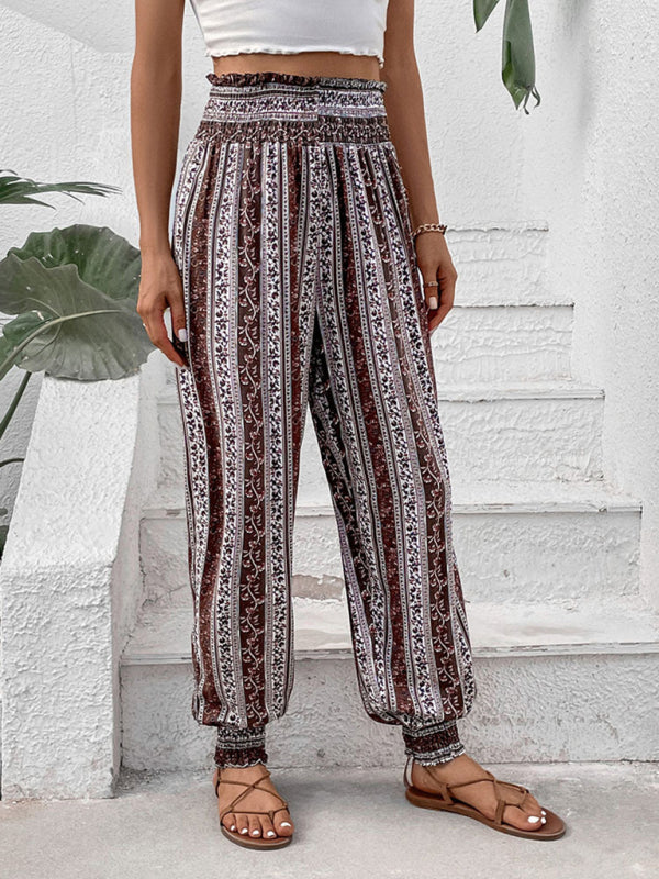 Ethnic high waist printed trousers