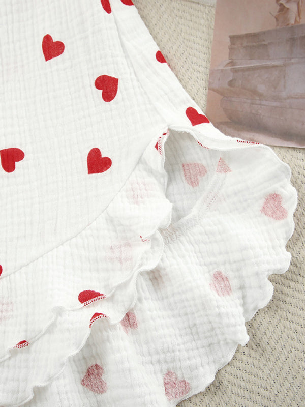 Cute heart tube top and pajama set