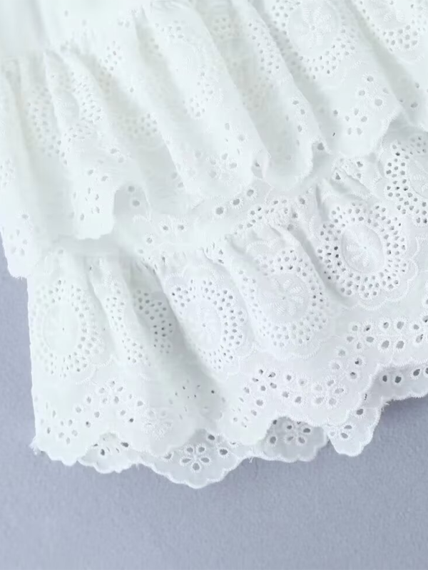 French lace embroided A-line skirt