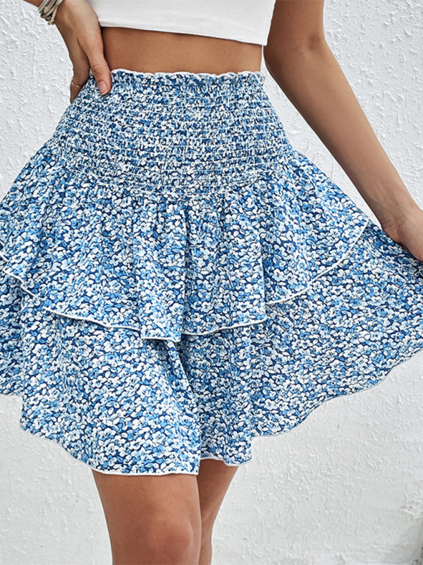 Casual floral short skirt