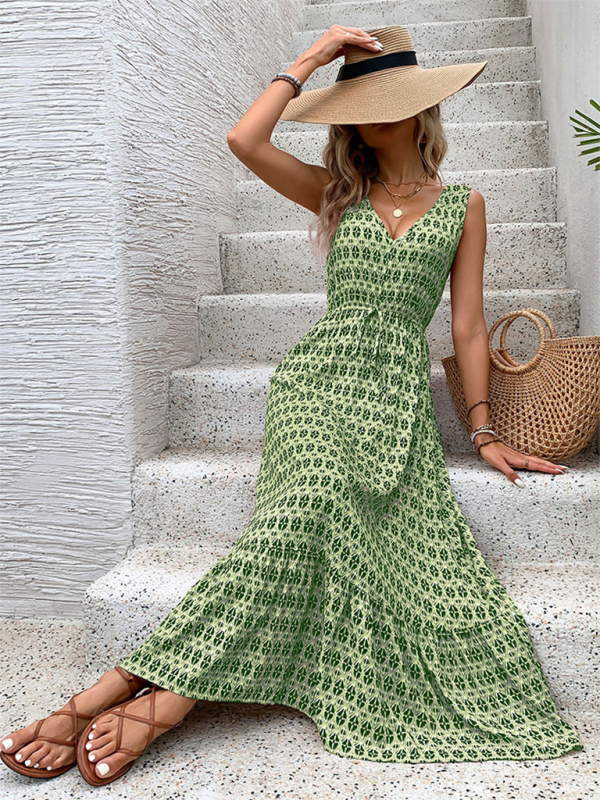 Diamond print sleeveless Dress