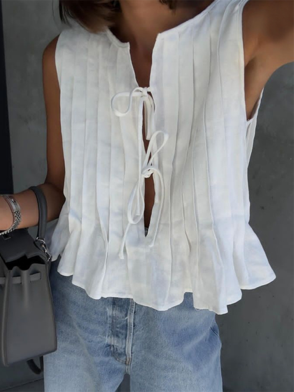 Cotton and linen blouse