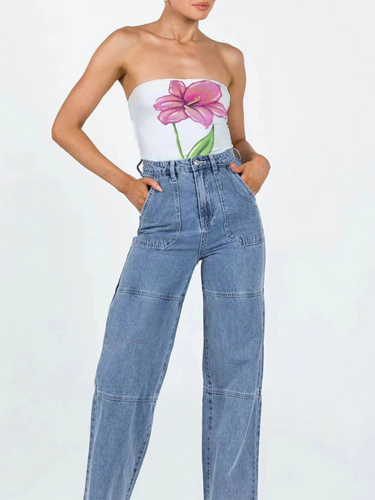 Flower belly-baring top