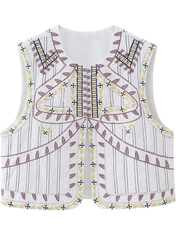 Casual ethnic open vest