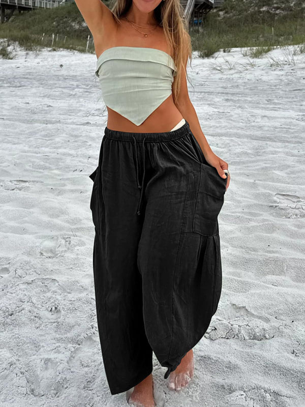 Pleated high waist wide leg pants