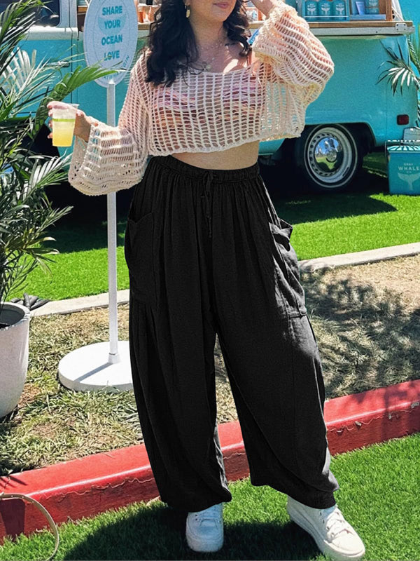 Pleated high waist wide leg pants
