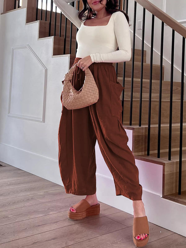 Pleated high waist wide leg pants