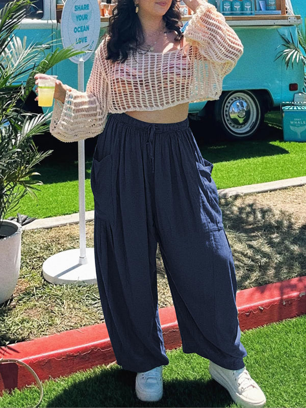 Pleated high waist wide leg pants