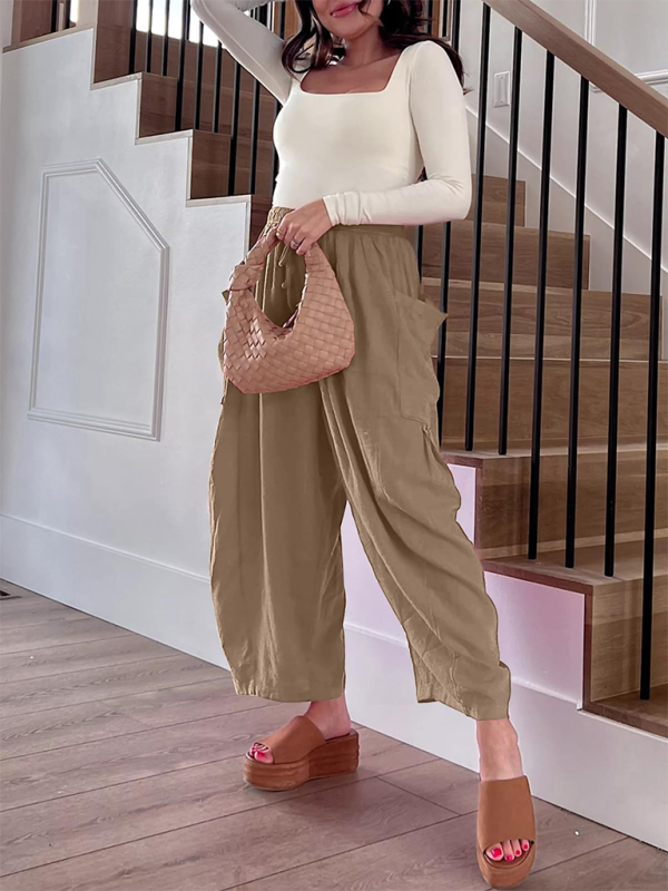 Pleated high waist wide leg pants