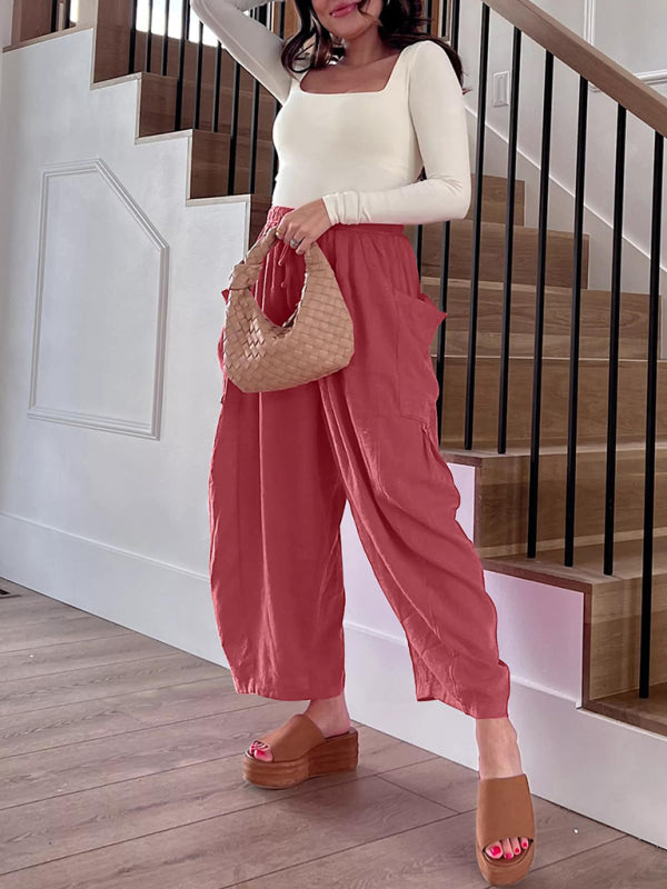 Pleated high waist wide leg pants