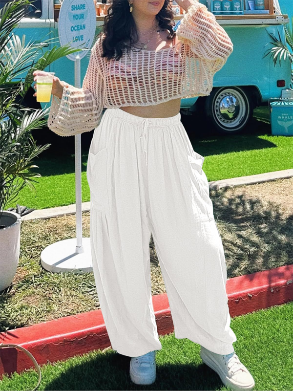 Pleated high waist wide leg pants