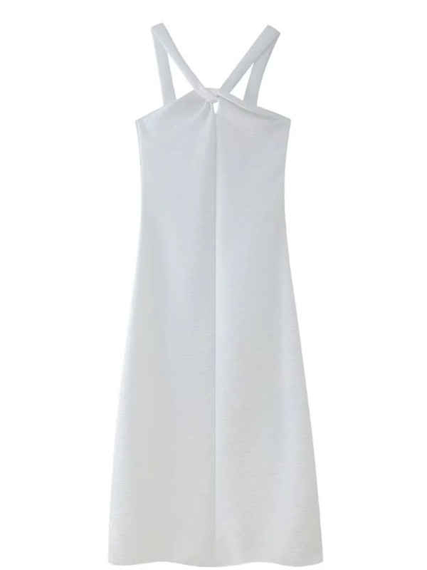 Cross-Chest Halter Dress