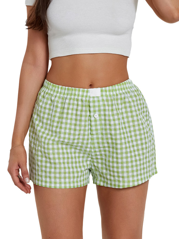 Loose Plaid Shorts