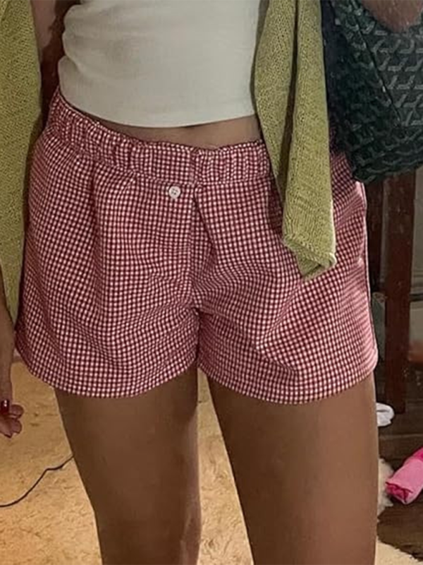 Loose Plaid Shorts