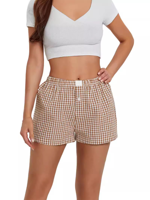 Loose Plaid Shorts