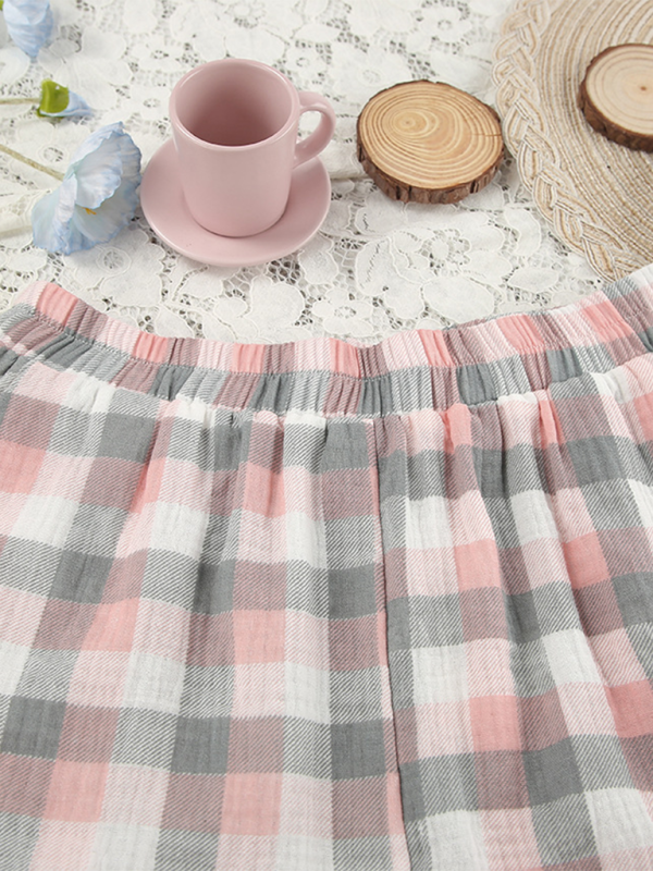 Plaid ruffled lounge wear