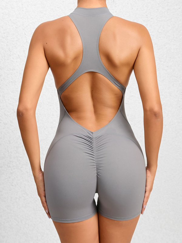 Tight zippered fitness Jumpsuit