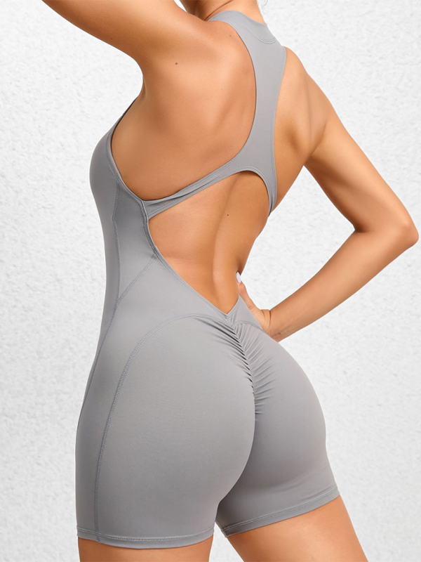 Tight zippered fitness Jumpsuit