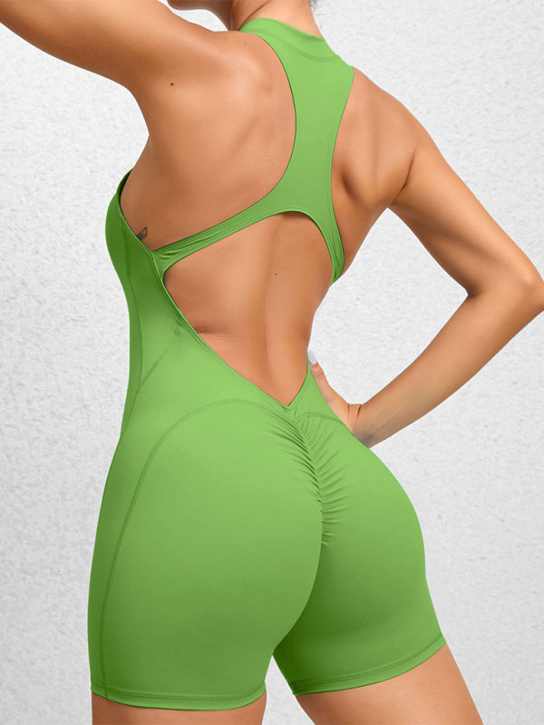 Tight zippered fitness Jumpsuit