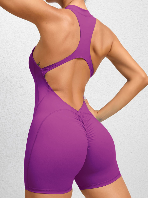 Tight zippered fitness Jumpsuit