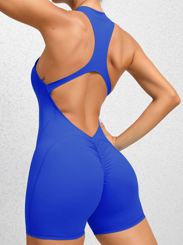 Tight zippered fitness Jumpsuit