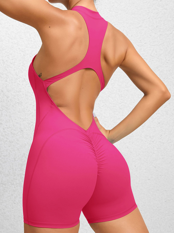 Tight zippered fitness Jumpsuit