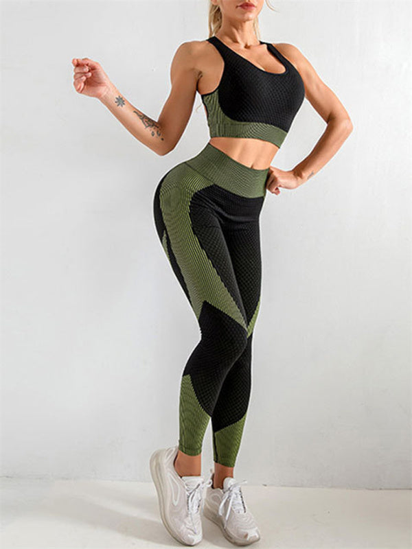 Halter Neck Tank Top + High Waist Pants