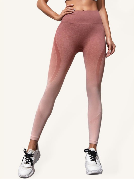 High waist gradient sports pants